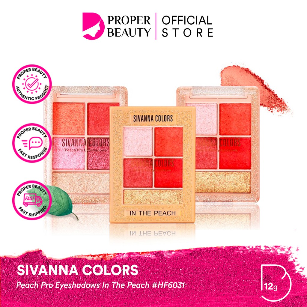 SIVANNA COLORS Peach Pro Eyeshadows In The Peach #HF6031 Thailand / Eye Shadow / Metalic