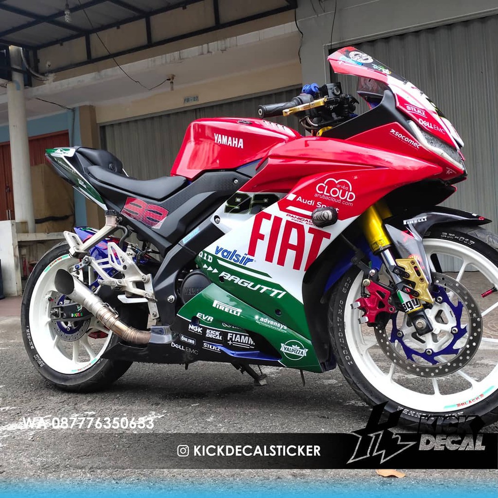 Decal stiker R15 V3 Fiat Merah Full Body