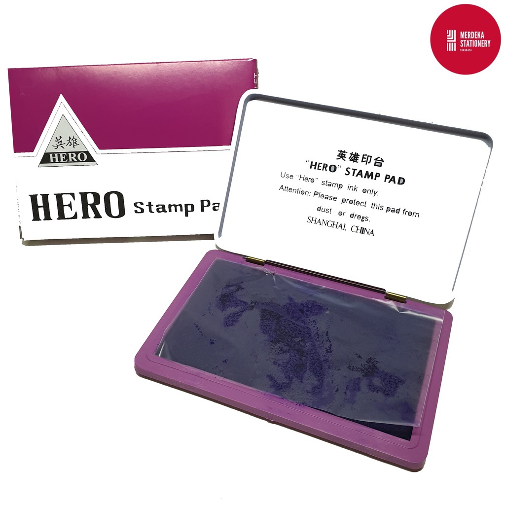 

Bantalan/tempat Stempel/Stampel/Stamp Pad HERO Besar +Tinta Violet 8x12 cm