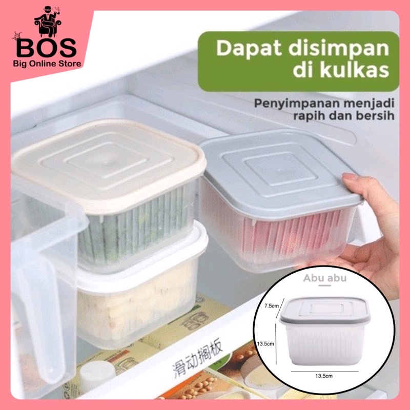 BOS - KOTAK FRESH SARINGAN SAYURAN | BOX TEMPAT TIRISAN BAWANG/BUAH/SAYUR