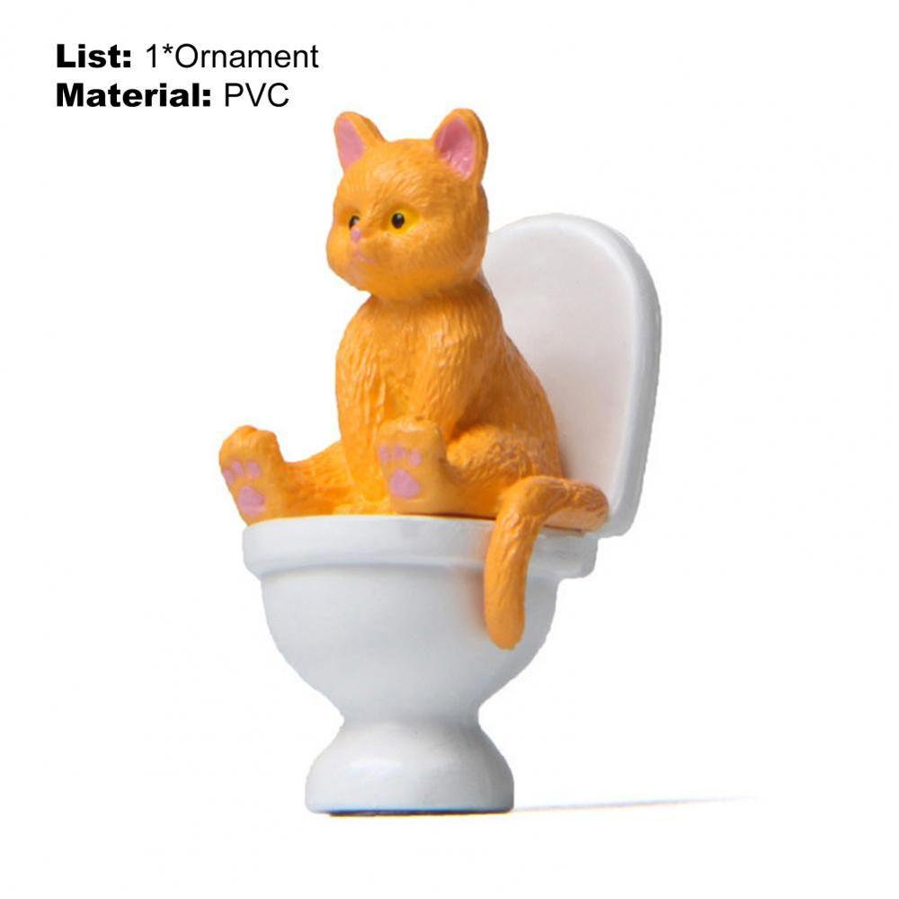 [Elegan] Kucing Miniatur Mikro Lansekap Desktop Ornamen Model Kucing Mainan Hiasan Aksesoris Ornamen Taman Ekspresi Dekorasi Toilet Duduk Miniatur Kucing