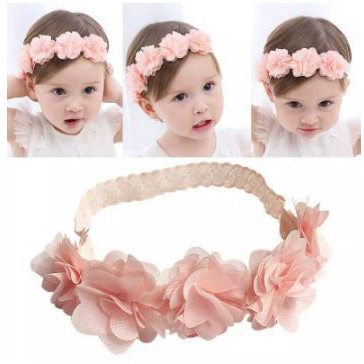 Bandana Bayi Headband Hiasan Rambut Anak Lace Vintage Motif Bunga