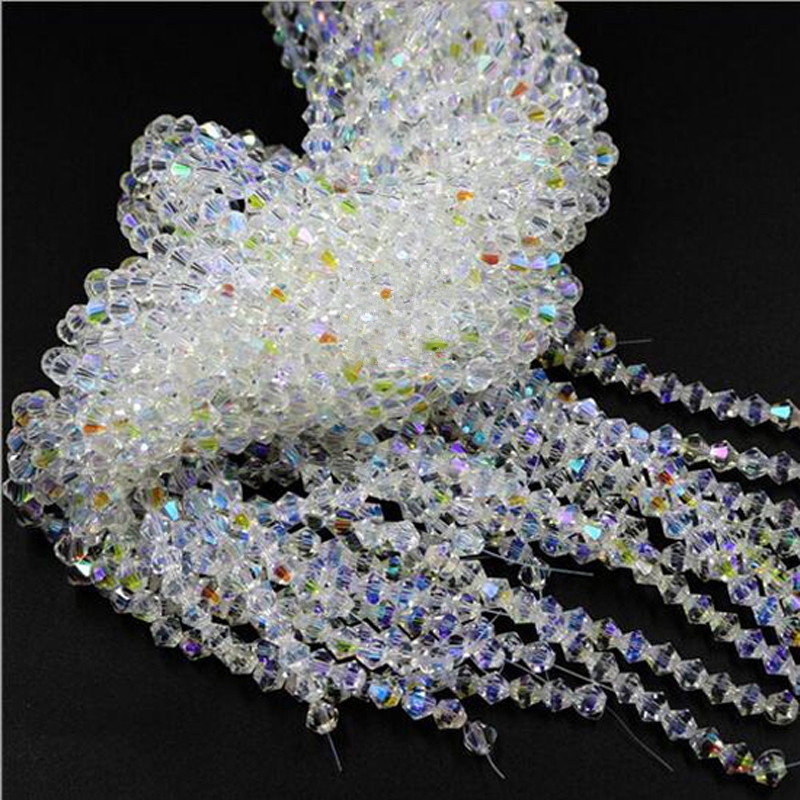 Manik-Manik Kristal Ab Warna Bening Untuk Membuat Perhiasan Kalung / Gelang Diy