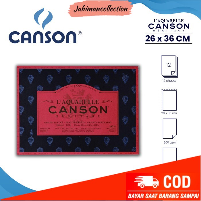 

✨ BISA COD ✨ Kertas Cat Air Canson Heritage 26x36cm Watercolor Paper - HOT PRESSED