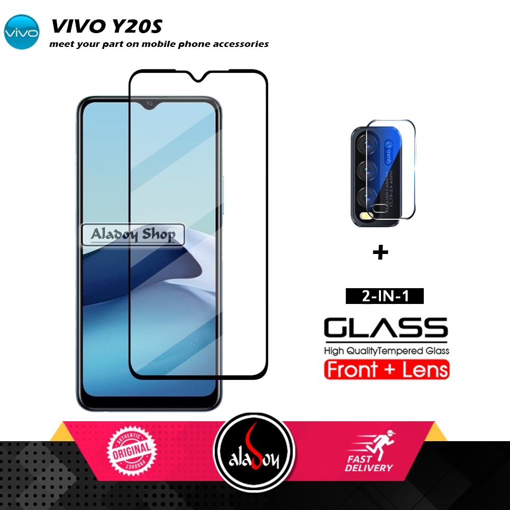 Tempered Glass VIVO Y20S PAKET 2 IN 1 Free Tempered Glass Camera