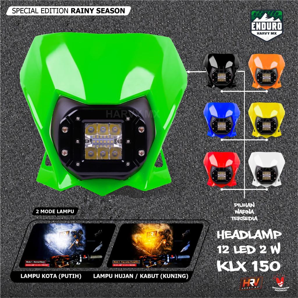 Headlamp Reflektor Batok Lampu Depan HRV KLX Bigfoot / Dtracker DT NEW 12 LED / 8 LED Jelly Terbaru