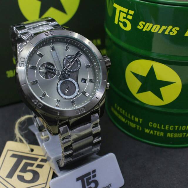 Jam tangan pria T5 H3658 chonograph original tahan air