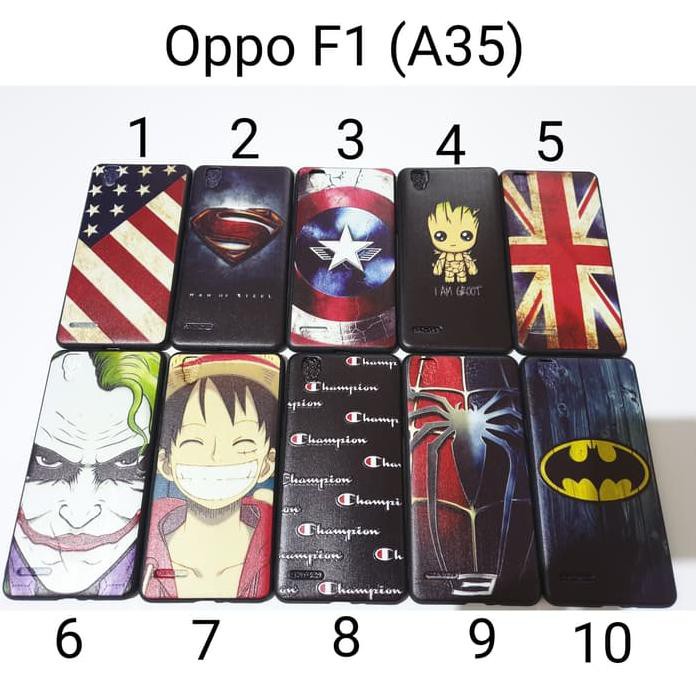 Case Softcase Fuze Hitam Oppo F1 A35 / Soft Case Oppo F1F Karakter Kualitas Terbaik