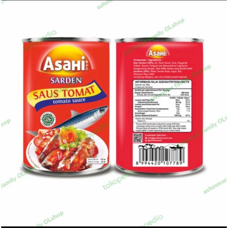 

sarden asahi saus tomat 155 gram