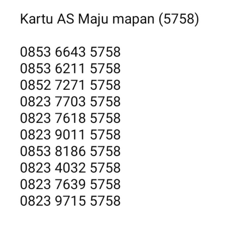Kartu As maju mapan (5758)