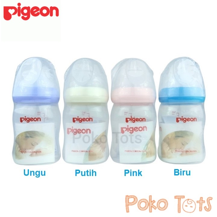 Pigeon Wide Neck Bottle 160 &amp; 240ml NO BOX SofTouch Peristaltic Plus Botol Susu