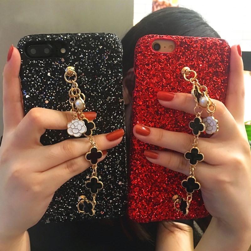 Casing Soft Case iPhone 5 / 5S / SE / 6 / 6S / 7 / 8 Plus / x Desain Quicksand Glitter Berlian Mew