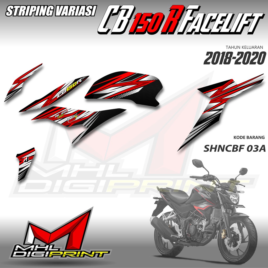 STRIPING VARIASI NEW CB 150R FACELIFT - STIKER NEW CB 150R - SHNCBF 03