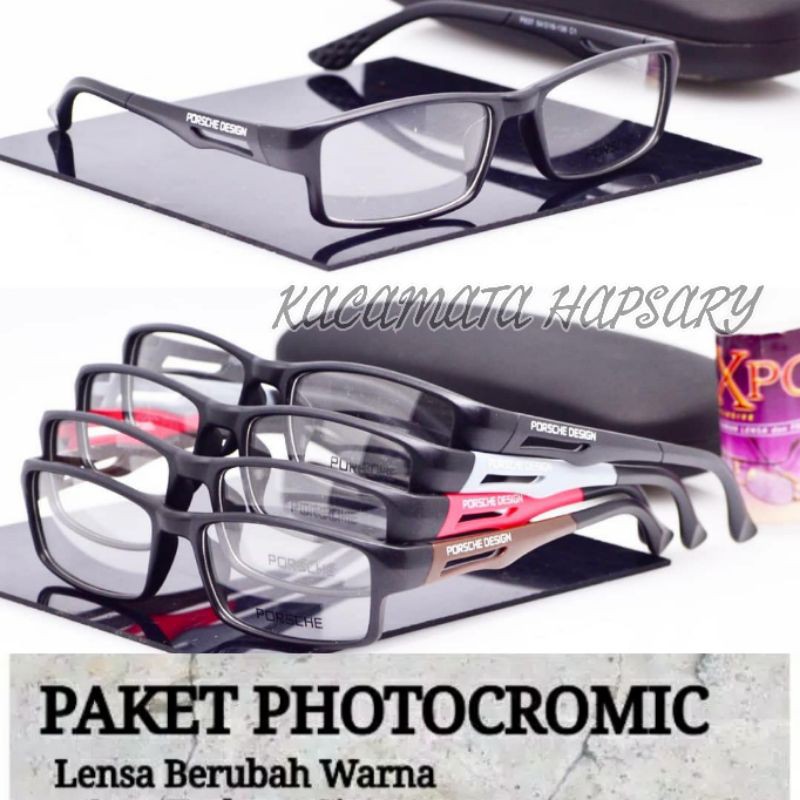 Frame Kacamata Pria Sporty 837 + Lensa Photocromic ( Lensa Otomatis Berubah Warna ) Kacamata Minus