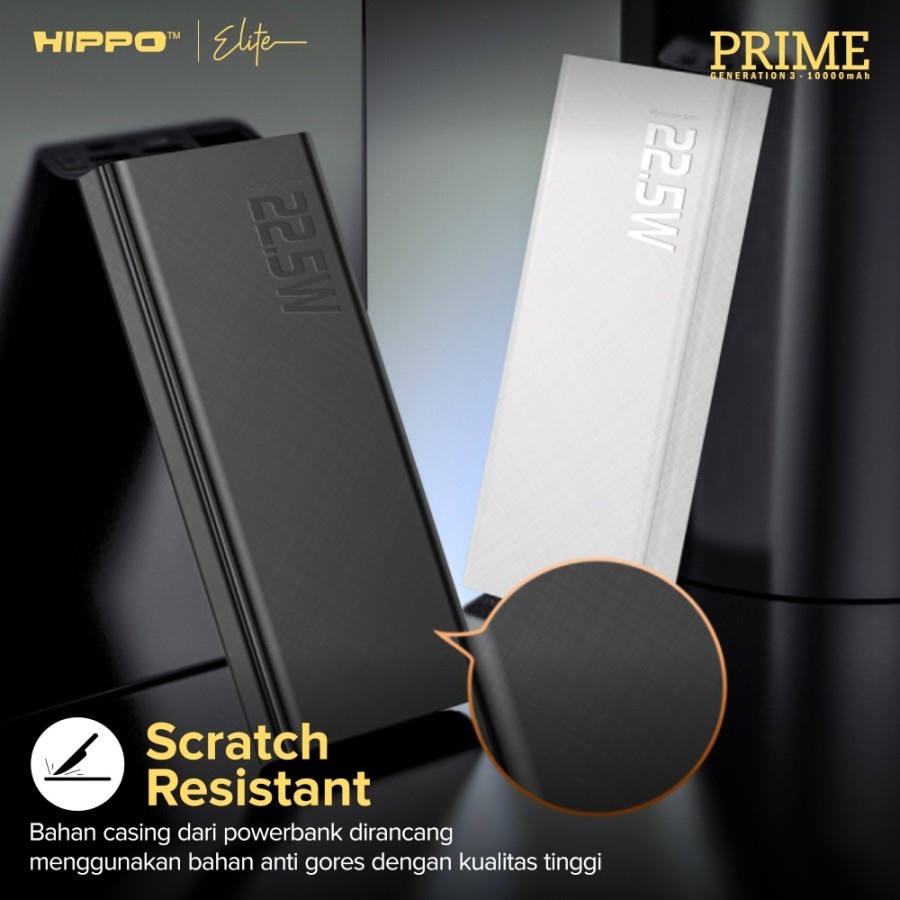 Hippo Elite Powerbank Prime Gen 3 10000 mAh 22.5W 5A Super Fast Charging VOOC Qualcomm Quick Charge Adaptive Dash Charger Power Bank Original Ori