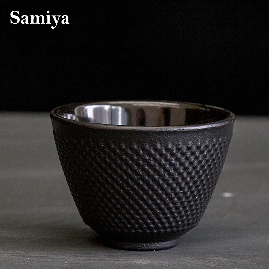 japanese iron tea cup black / cangkir gelas seloki hitam teacup / sloki kungfu cup