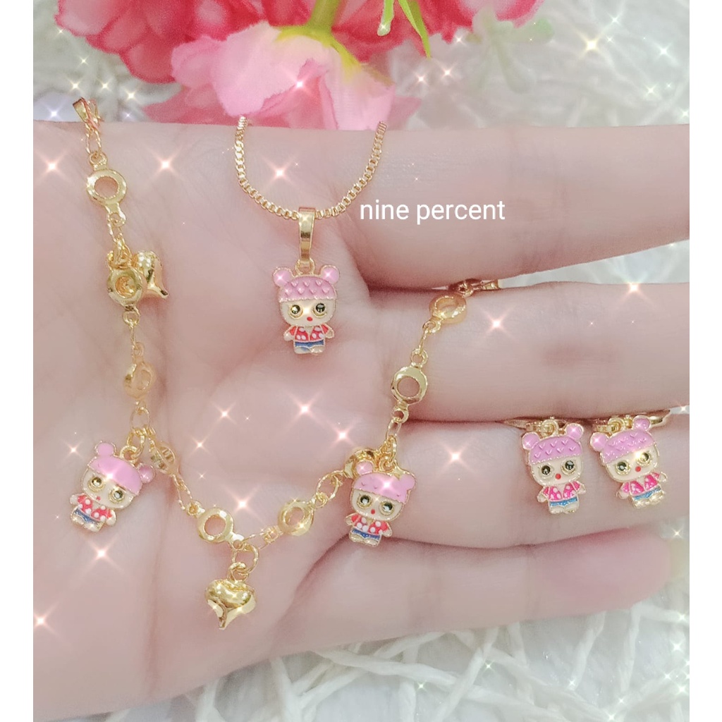 SET ANAK LOL PINK TERMURAH/SET PERHIASAN ANAK/SET AKSESORIS ANAK/GELANG/KALUNG,ANTING