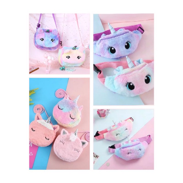 Tas selempang anak , tas unicorn , tas bahu , waistbag , tas anak , tas anak perempuan , tas anak ce