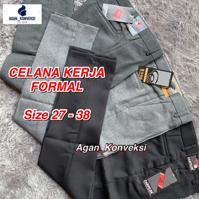 CELANA KERJA FORMAL PANJANG BAHAN WOOL PRIA Size 27 - 38