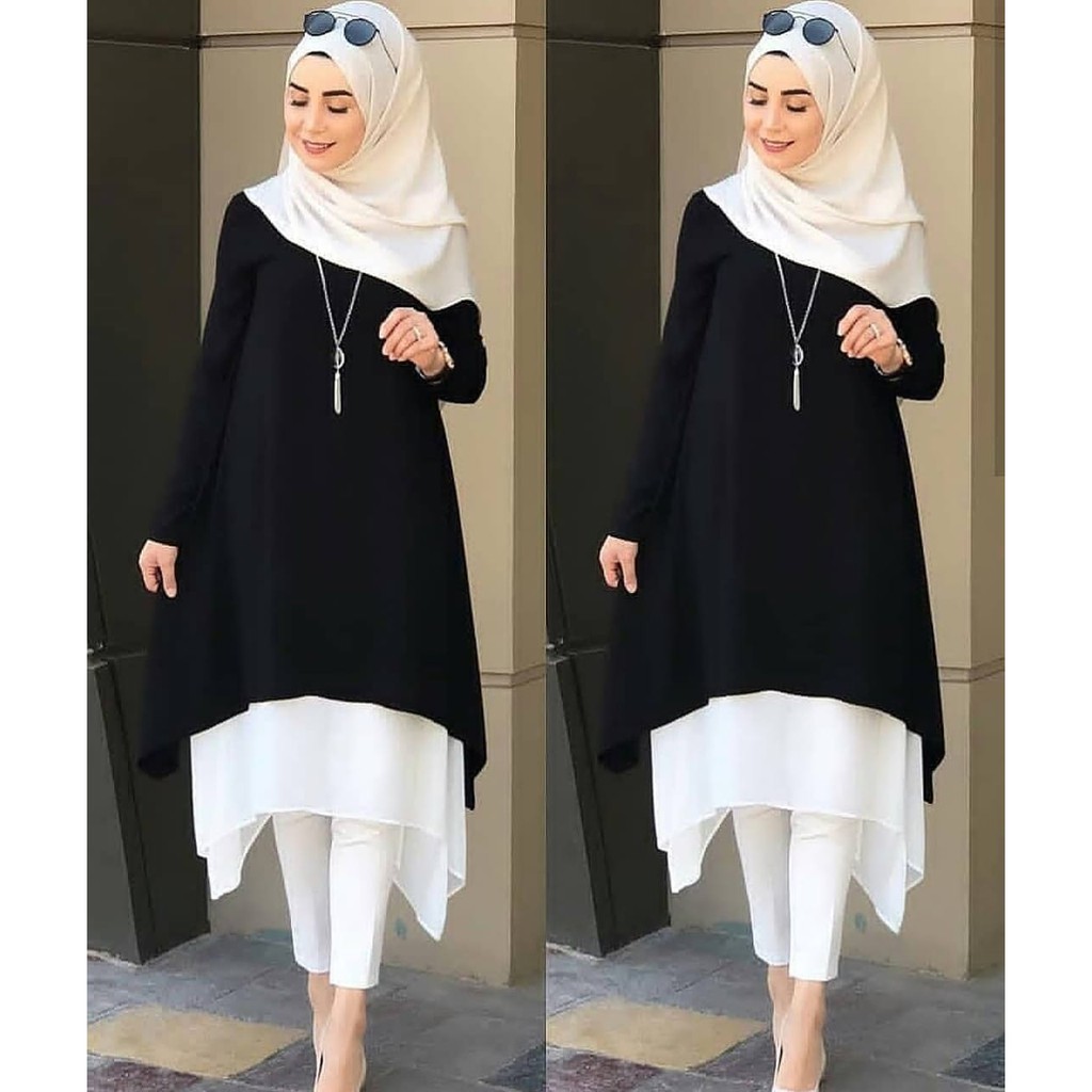 KALITA TUNIK Wolfice Baju Tunik Panjang Kancing Hidup Baju Atasan Wanita Busui Modern Terbaru