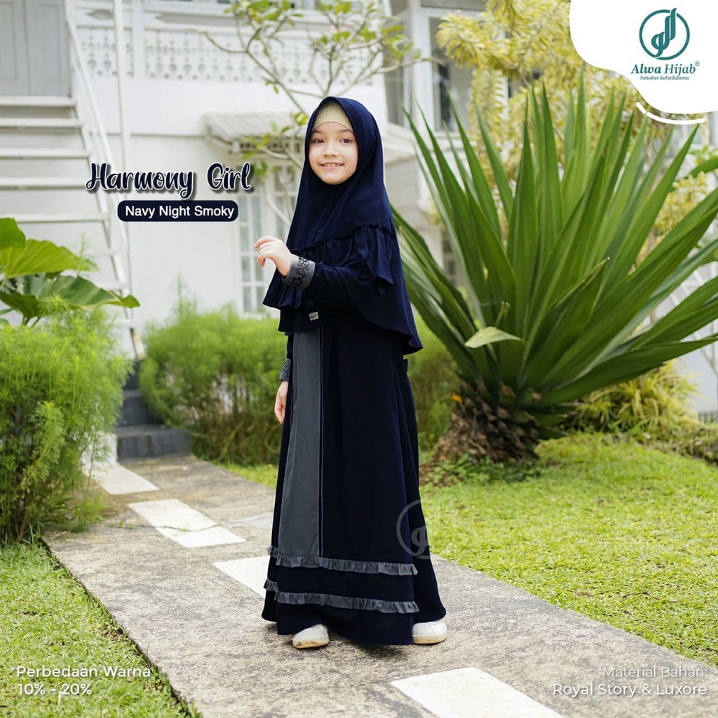 READY KIRIM Gamis Anak Perempuan Alwa Hijab Original - Gamis Anak Set Hijab - Gamis Sarimbit