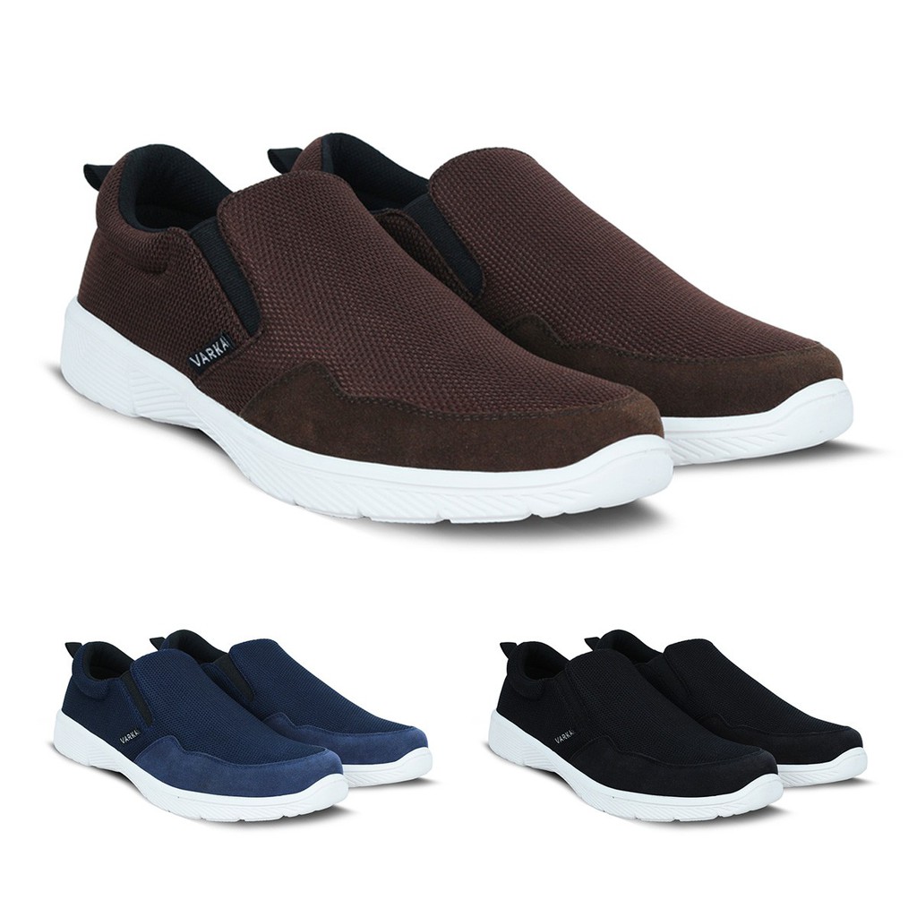Sepatu Slip On Pria V 666 Brand Varka Sepatu Casual Santai Murah Berkualitas Warna Hitam