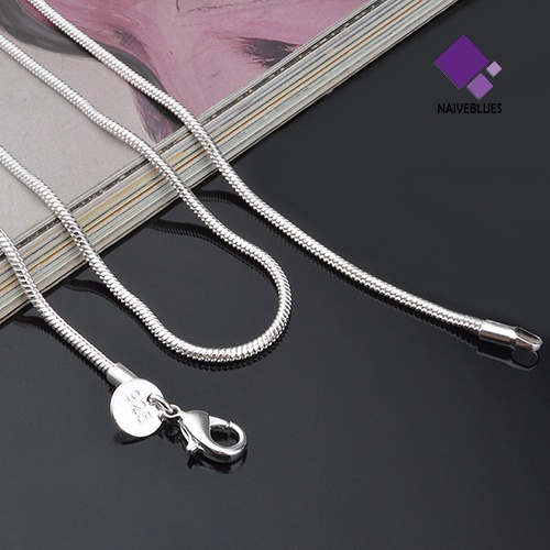 Kalung Rantai Ular 925 Sterling 2mm Dengan Gesper Lobster Untuk Wanita