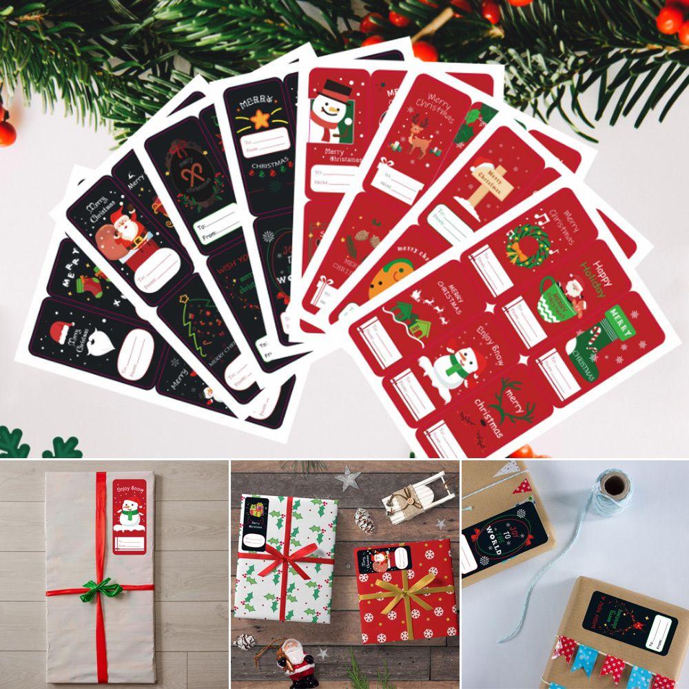 Nanas 16lembar /set Kertas Hadiah Stiker Hiasan Kue Biskuit Paket Sealing Self Adhesive Xmas Ornament