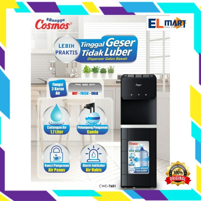 Cosmos Dispenser Galon Bawah CWD 7601 CWD7601 Panas Dingin Normal 385W