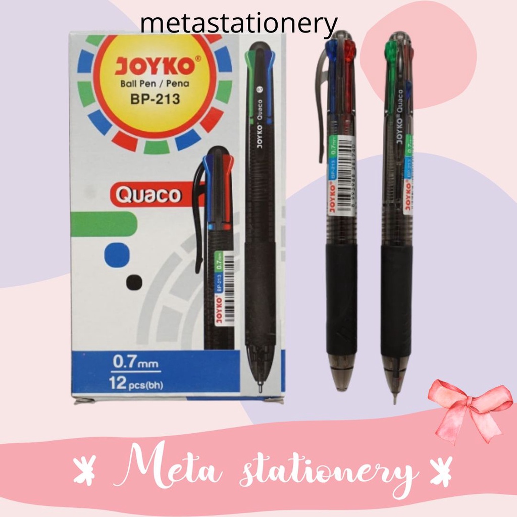 

Ball Pen / Pulpen Joyko BP-213 Quaco 4 Tinta ( 12pc )