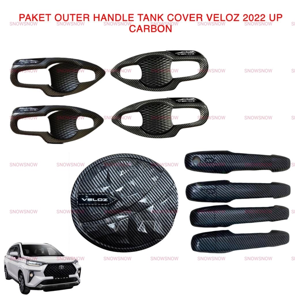 Paket Outer Handle Tank Cover Avanza Xenia Veloz 2021 2022 2023 2024 UP Carbon