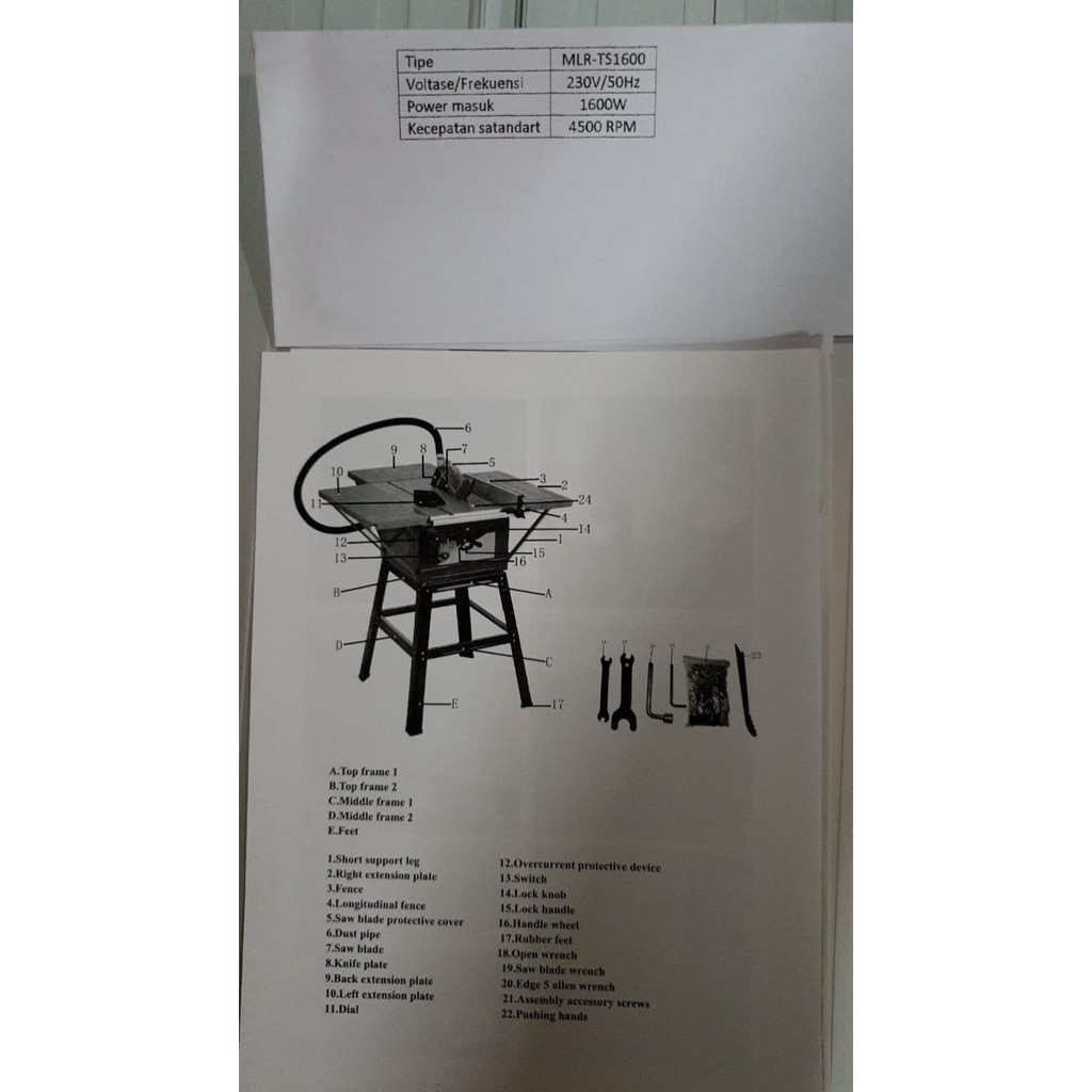 MOLLAR Table Saw 10 Inch Potong Kayu Meja Circular Saw