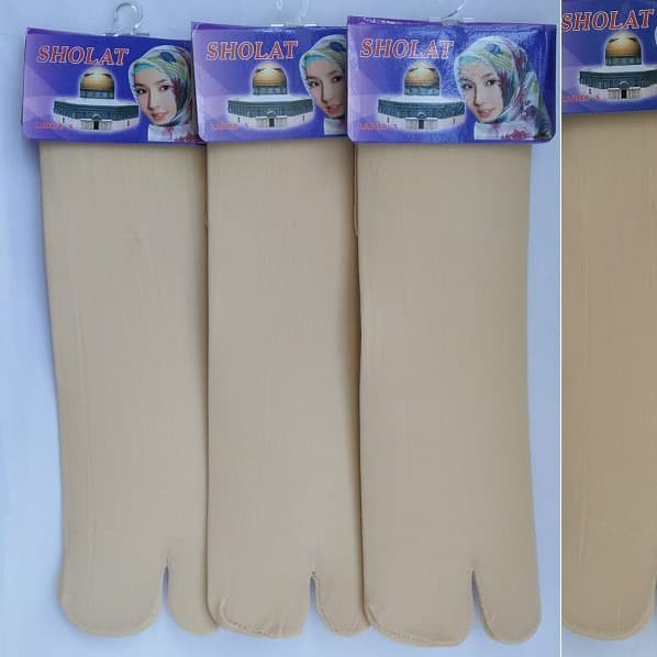 Kaos Kaki STOCKING Wanita Muslim JEMPOL POLOS Panjang SET ISI 3