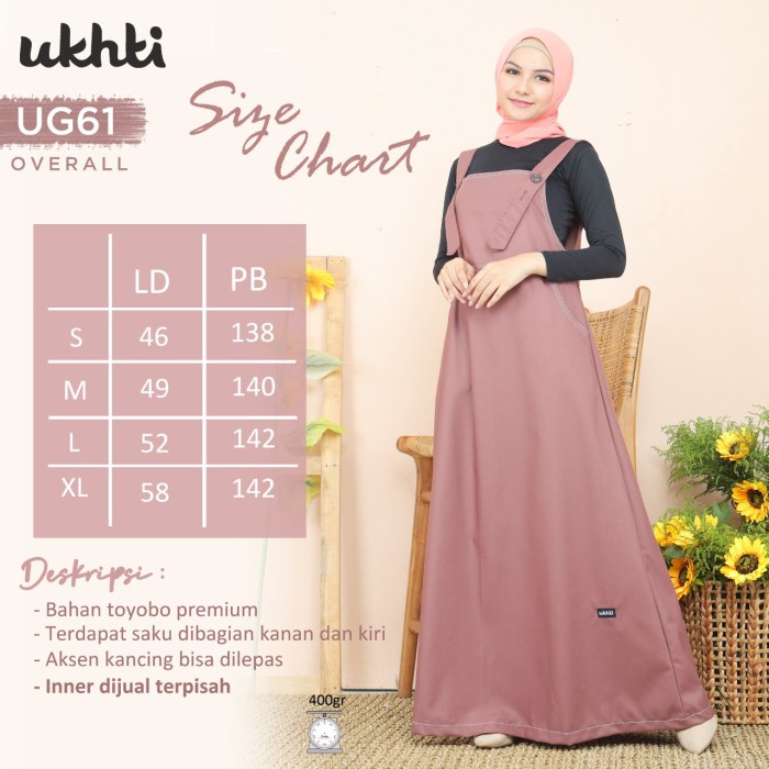 TERBARU       [Reiby] Ukhti Gamis Overall Polos UG61 Toyobo by Ukhti Munira