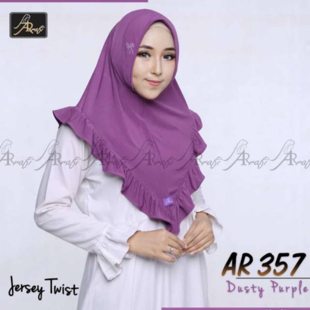 Hijab arrafi AR 357 medium hijab instan rempple semipet || INAYAHHIJAB-1