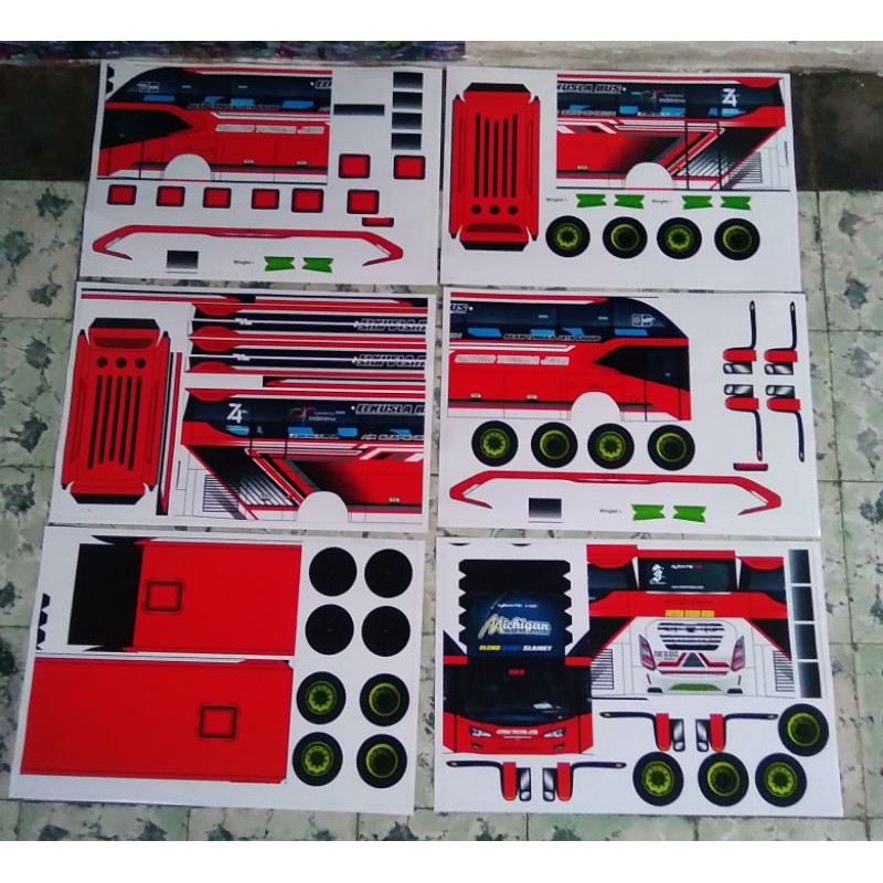 Lembaran Papercraft Bus Terbaru STJ Michigan Avante Skala 1:20