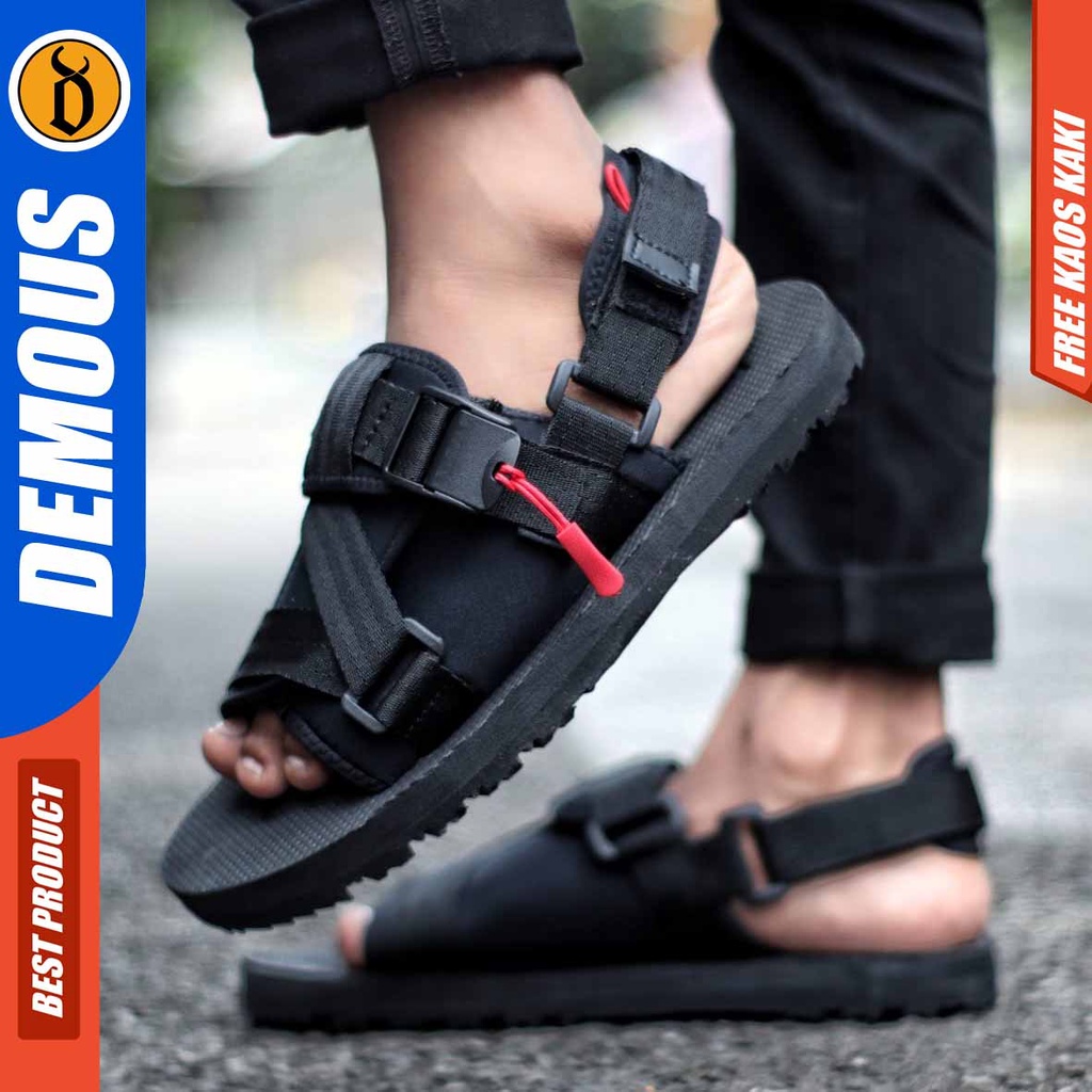 DEMOUS DOMOE Sepatu Sandal Traveling Gunung Pria Hitam