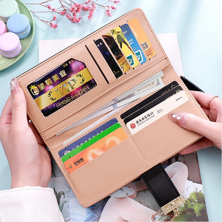 DOMPET PANJANG WANITA SCALY IMPORT KOREA MURAH KULIT PREMIUM FASHION MEWAH DAUN LIPAT ABG BATAM ORI