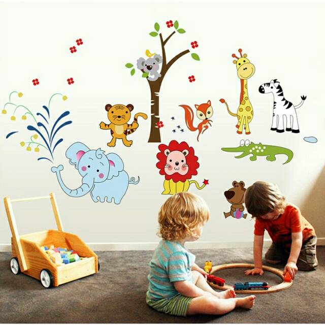 RELIZA WALLSTICKER 60X90 ANIMAL ANAK HEWAN ZOO AY9221