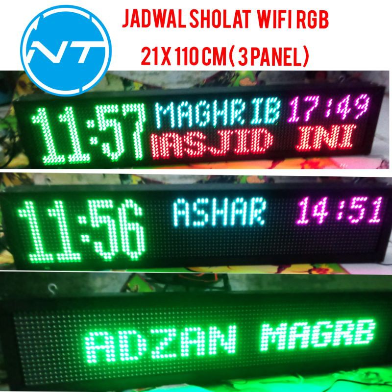 

JADWAL SHOLAT RGB / JADWAL SHOLAT RUNNING TEXT (Full Colour) Ukuran 21 cm X 110 cm