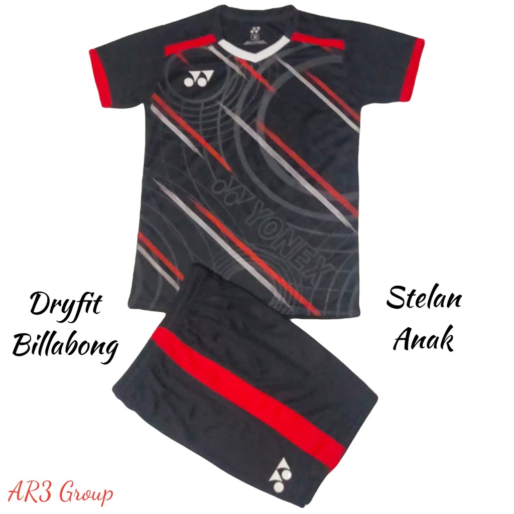 Baju stelan olahraga anak usia SD SMP baju badminton baju bulutangkis baju volly baju olahraga motif terbaru