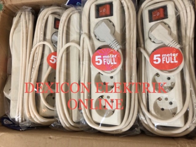 Stop kontak arde/stop kontak 4 LB+kabel 5 mtr/terminal colokan listrik/stop kontak/colokan listrik