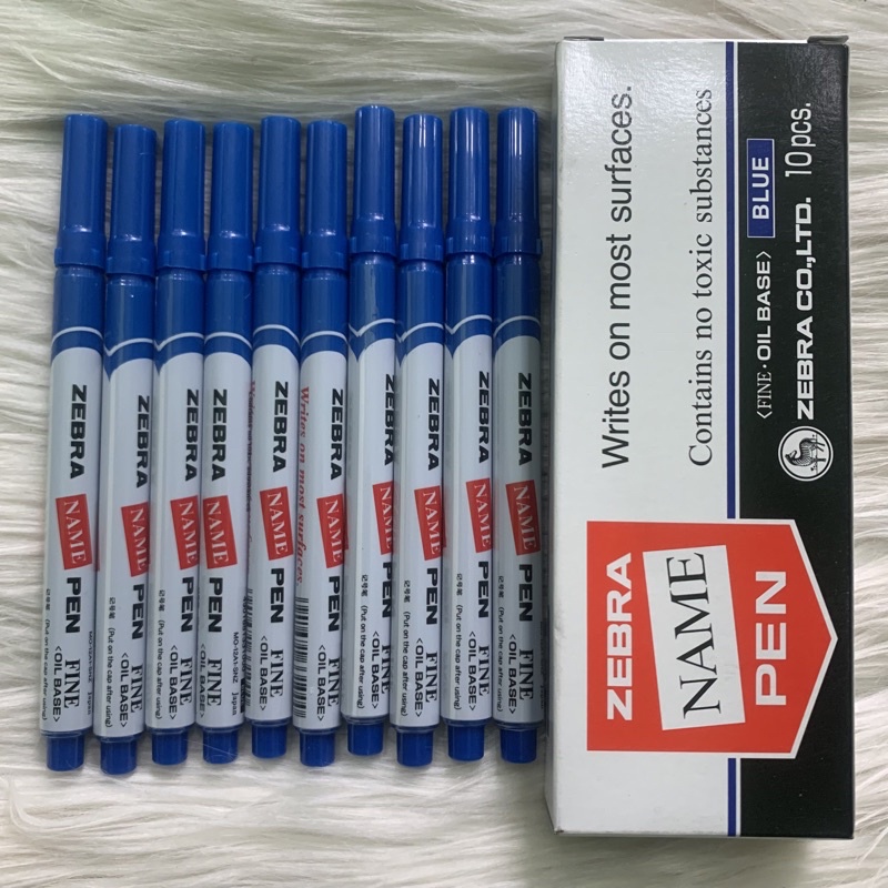 

1pcs spidol zebra name pen blue biru