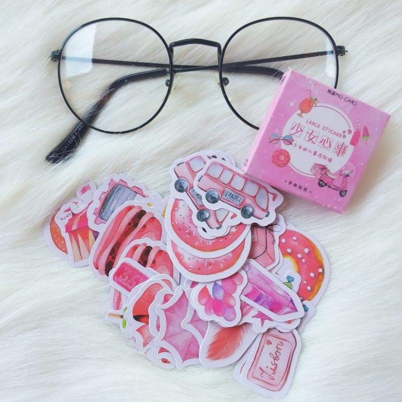 

Sticker Girl needs pink lucu stationery