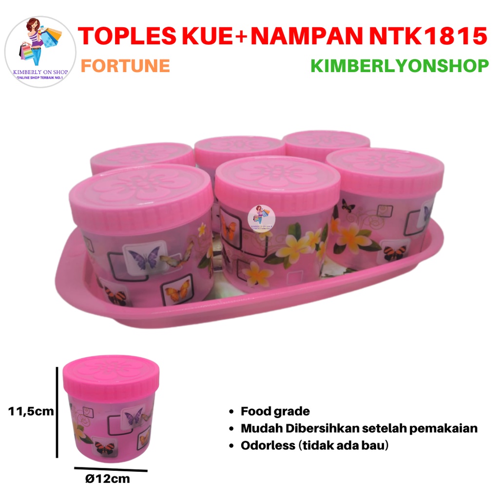 Toples + Nampan Toples Kue Kering Plastik NTK 1815 Fortuna