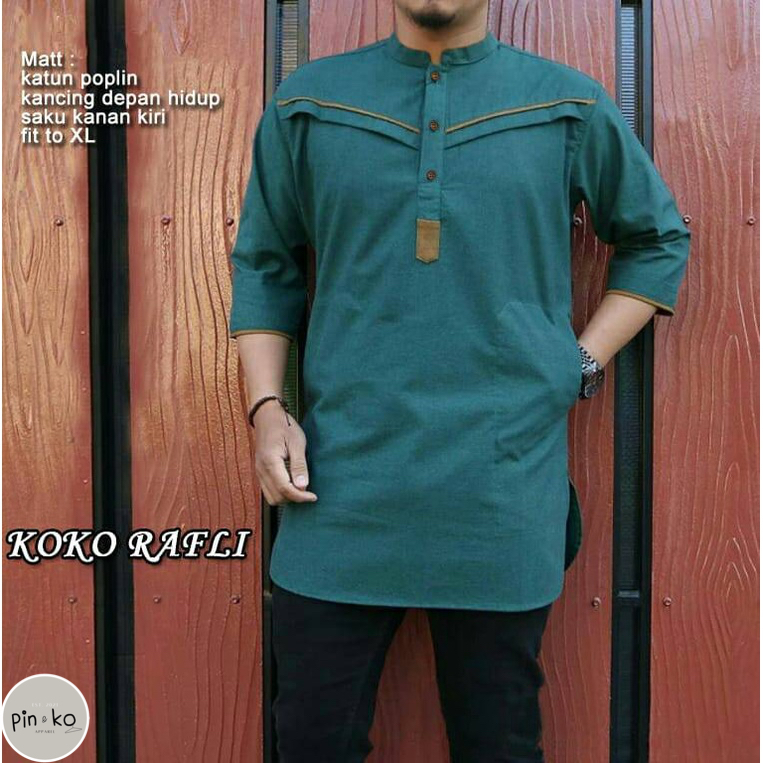 PIK - Koko Kurta Rafli Jumbo -  M, L, XL, XXL, 3XL / Koko Pria/ Baju Muslim Pria Jumbo/ Koko Kurta