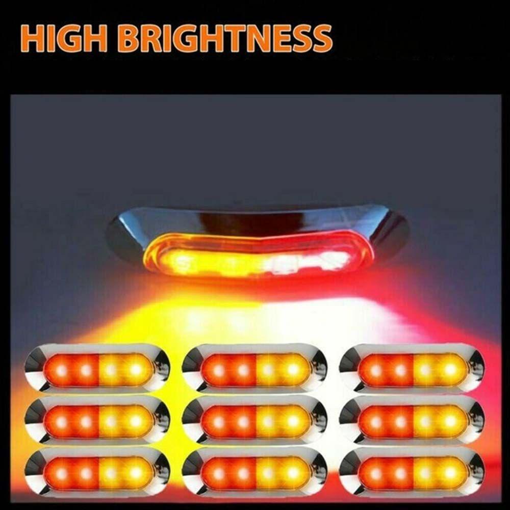 Lanfy Side Marker Light Amber 4lampu LED SMD Clearance Lampu Rem Truk Perahu Trailer