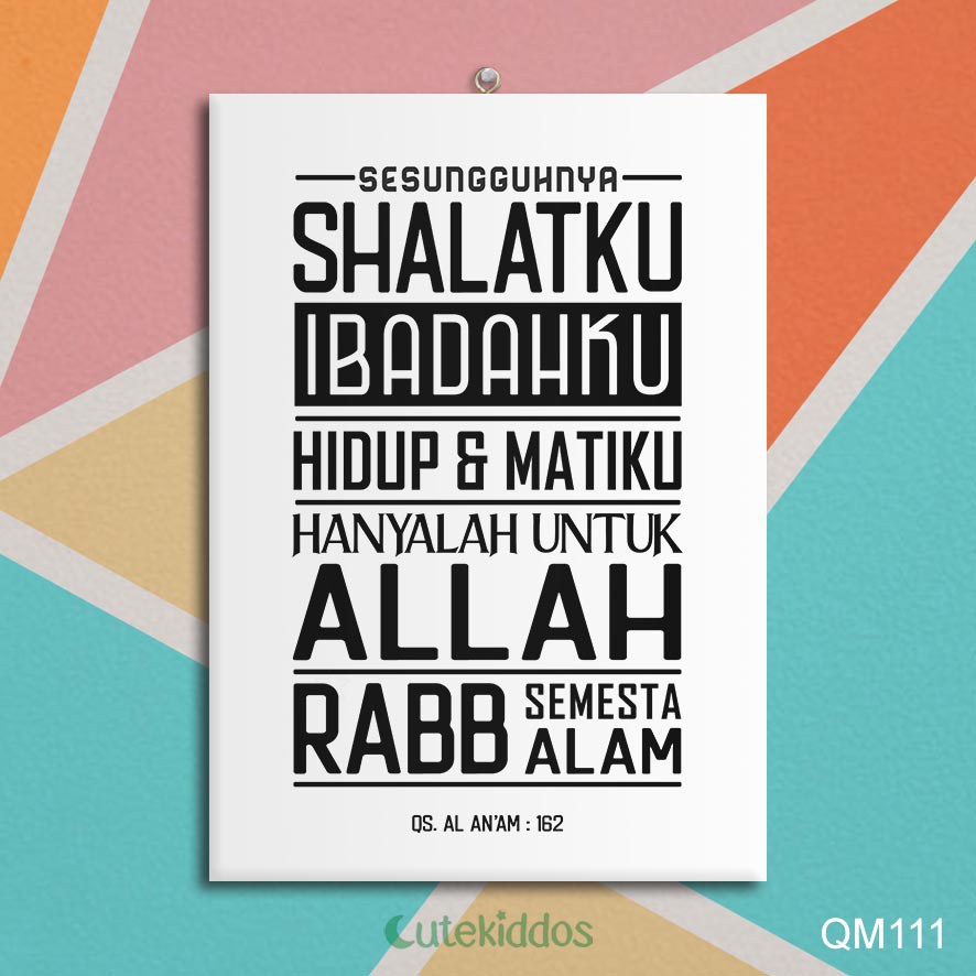 Hiasan Dinding Wall Decor Poster Kayu Islami Sesungguhnya Sholatku