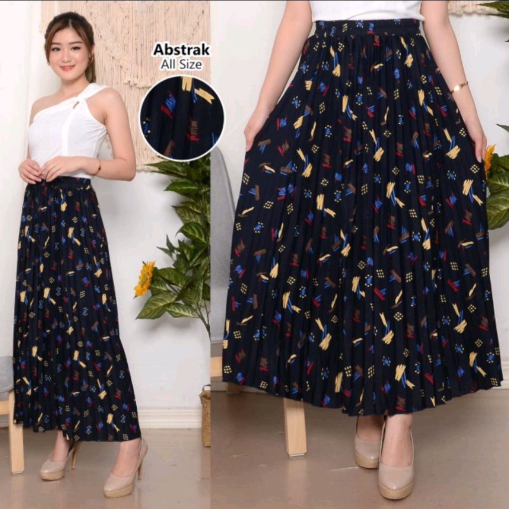 NL19-ROK PLISKET YEJIN PREMIUM/ROK PLISKET PANJANG/ROK PLISKET TERLATIS/ROK MAXY