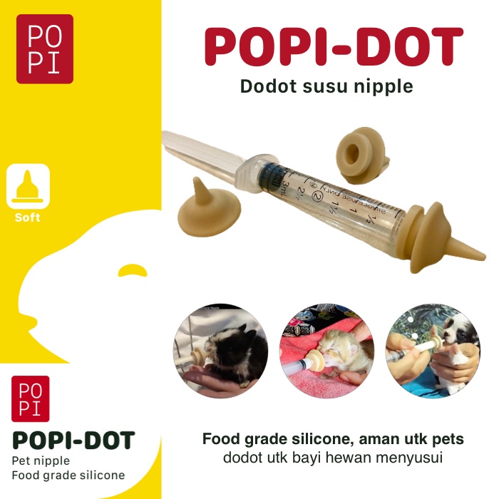 POPI-DOT PET NIPPLE kitten dot bayi hewan kucing, anjing, kelinci, otter dll